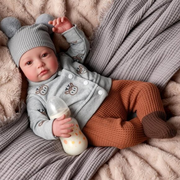 🆕Kids Realistic Reborn Baby Boy 20 Inch Newborn with Soft Cloth Body Baby Doll - Picture 3 of 9